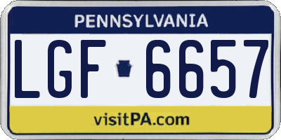 PA license plate LGF6657