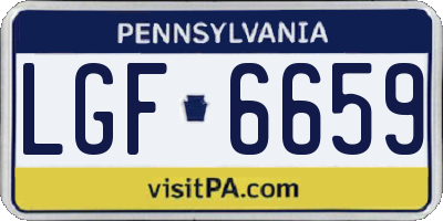 PA license plate LGF6659