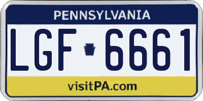 PA license plate LGF6661