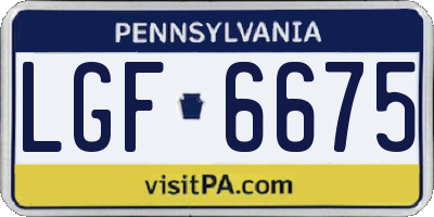 PA license plate LGF6675