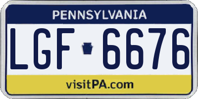 PA license plate LGF6676