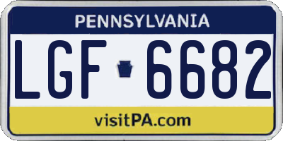 PA license plate LGF6682