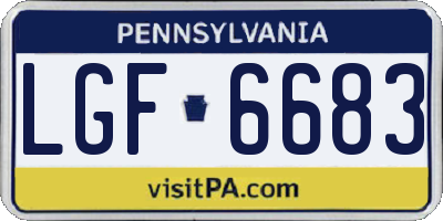 PA license plate LGF6683