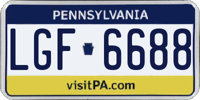 PA license plate LGF6688