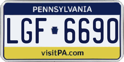 PA license plate LGF6690