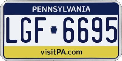 PA license plate LGF6695
