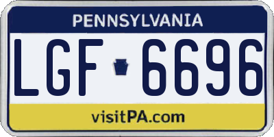 PA license plate LGF6696