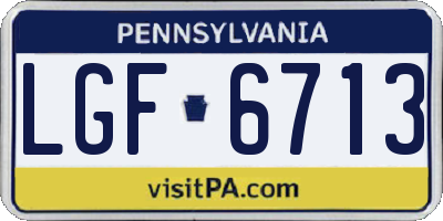 PA license plate LGF6713