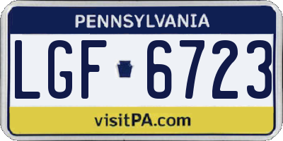 PA license plate LGF6723