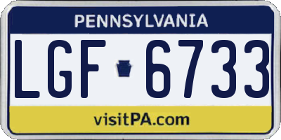 PA license plate LGF6733