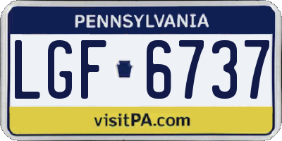 PA license plate LGF6737