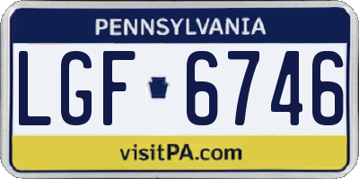PA license plate LGF6746