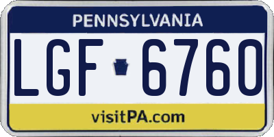 PA license plate LGF6760