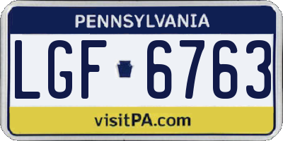 PA license plate LGF6763