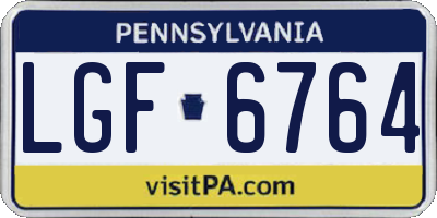 PA license plate LGF6764