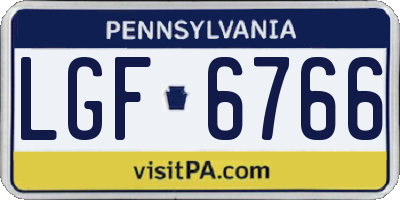 PA license plate LGF6766