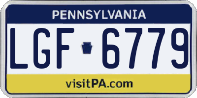PA license plate LGF6779