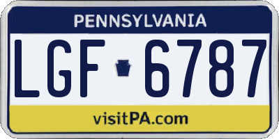 PA license plate LGF6787