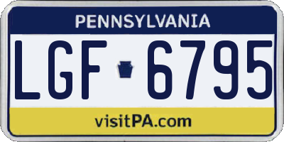 PA license plate LGF6795