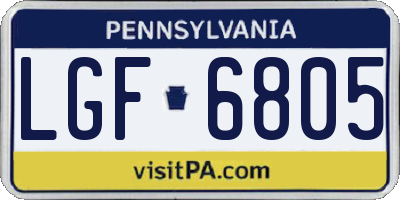 PA license plate LGF6805