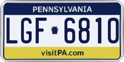 PA license plate LGF6810
