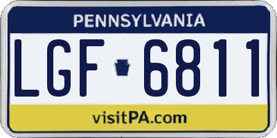 PA license plate LGF6811