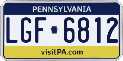 PA license plate LGF6812