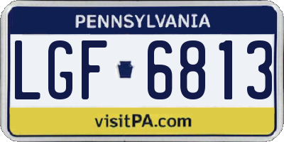 PA license plate LGF6813