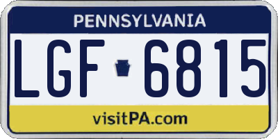PA license plate LGF6815