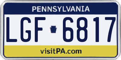 PA license plate LGF6817