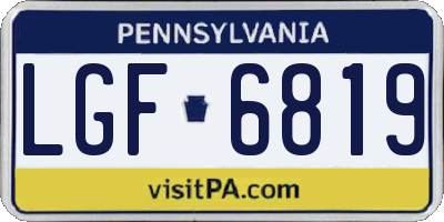 PA license plate LGF6819