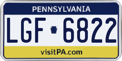 PA license plate LGF6822