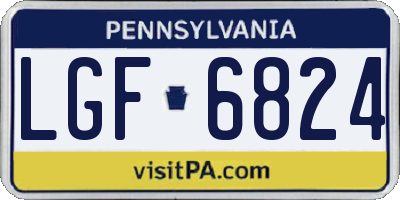 PA license plate LGF6824