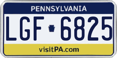PA license plate LGF6825