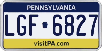 PA license plate LGF6827