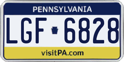 PA license plate LGF6828