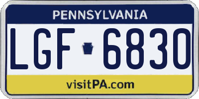 PA license plate LGF6830