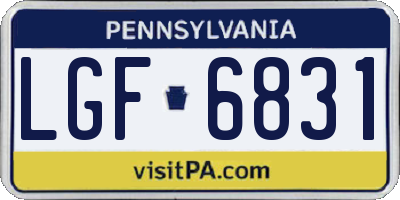 PA license plate LGF6831