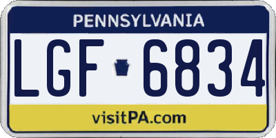 PA license plate LGF6834