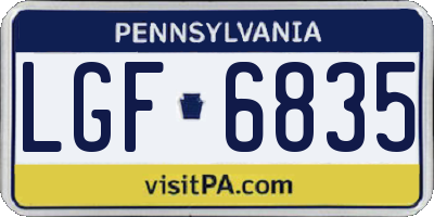 PA license plate LGF6835
