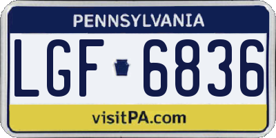 PA license plate LGF6836