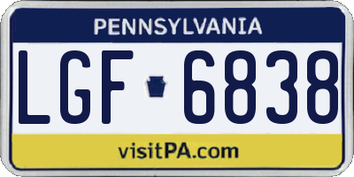 PA license plate LGF6838