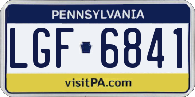 PA license plate LGF6841