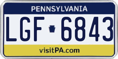 PA license plate LGF6843