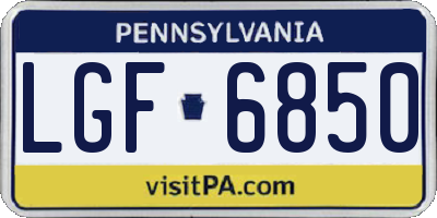 PA license plate LGF6850