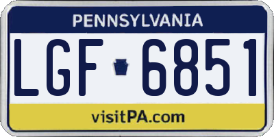 PA license plate LGF6851