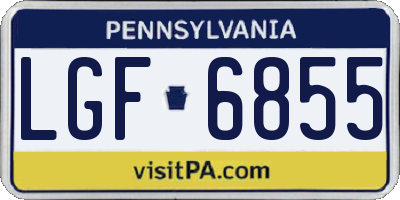 PA license plate LGF6855