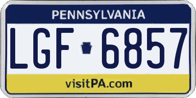 PA license plate LGF6857