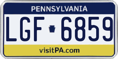 PA license plate LGF6859