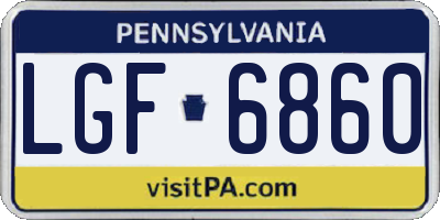 PA license plate LGF6860